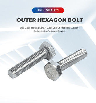 M3 M4 M6 M8 304 스테인리스 스틸 GB 표준 및 평면 마무리을위한 외부 육각형 볼트