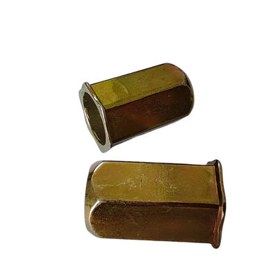 노란색 구강 접착 탄소 강철 소 머리 전체 헥스 스레드 집 가전용 리벳 견과류