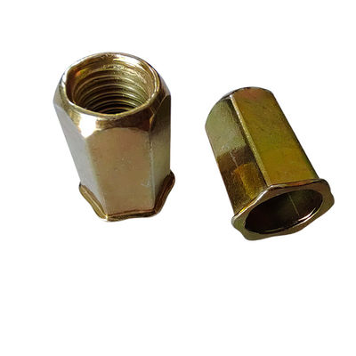 메트릭 노란색 주황 접착 탄소 강철 풀 헥스 스레드 오픈 리벳 너트 오래 지속