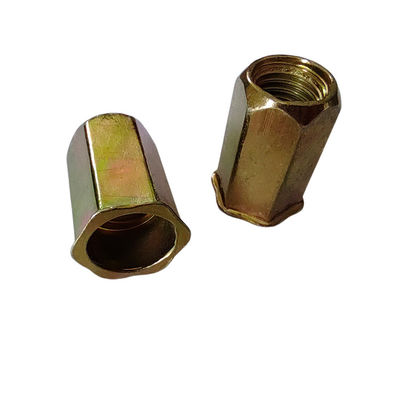 메트릭 측정 시스템 소 머리 전체 헥스 오픈 리베트 견과류 노란색 주황 접착