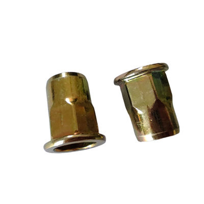 경제적인 노란색 구강 접착 반 헥스 개방 리벳 견과류 얇은 시트 탄소 강철