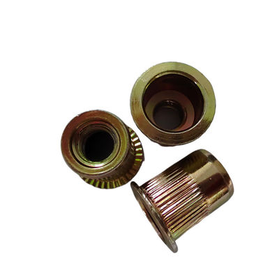 자동차 M4-M5-M6-M8-M10용 중공 노란색 아연 접착 탄소 강철 오픈 리빗 견과류