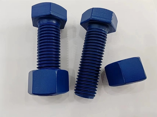 스테인레스 스틸 긴 이중 끝 스터드 스틱 PTFE 마무리 헥스 너트 세트 10mm-1000mm