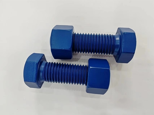 스테인레스 스틸 긴 이중 끝 스터드 스틱 PTFE 마무리 헥스 너트 세트 10mm-1000mm