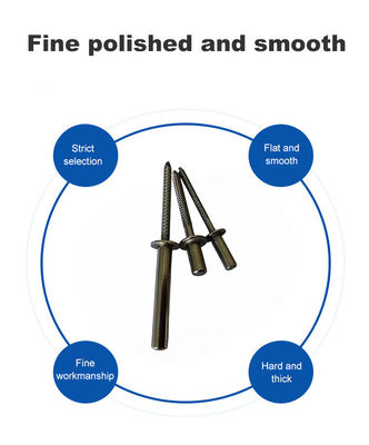 닫힌 끝 스테인레스 스틸 둥근 머리 블라인드 리베트 목록 밝게 마무리 된 닫힌 팝 리베트
