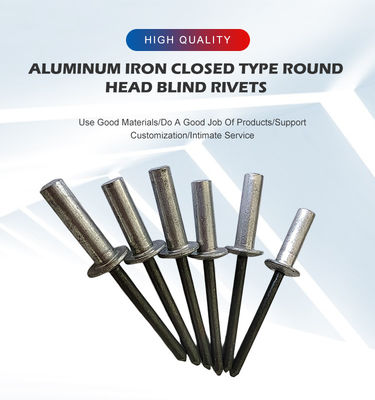 밀폐된 끝 알루미늄-철 둥근 머리 블라인드 리베트