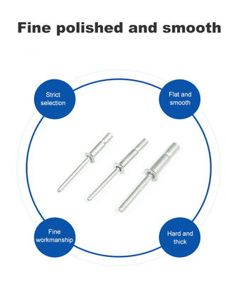 블라인드 리빗 4.8mm 6.4mm 인터클로크 스틸 돔 헤드 모노볼트 컵 타입 평면 마무리