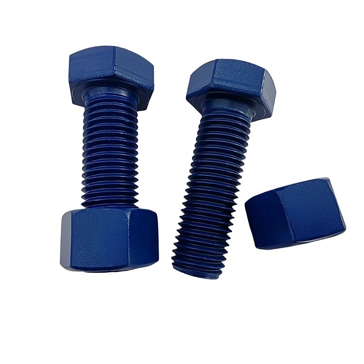 스테인레스 스틸 긴 이중 끝 스터드 스틱 PTFE 마무리 헥스 너트 세트 10mm-1000mm